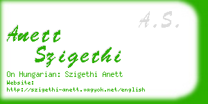 anett szigethi business card